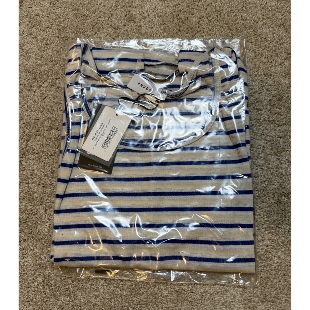 Rhude Striped Signature Logo Tank Top Size M Brand New - Picture 6 of 6